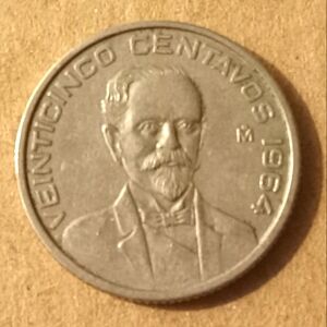 Veinticinco Centavos 1964 Mexican Coin